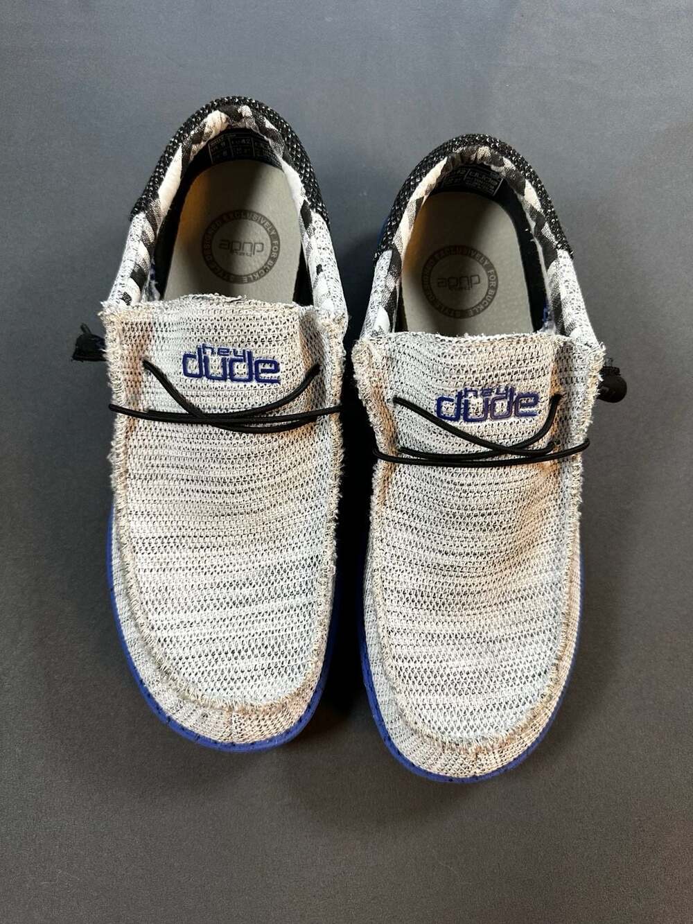 Hey Dude Wally Funk Surf Mens 9 EU 42 White Black Blue Slip On Shoes